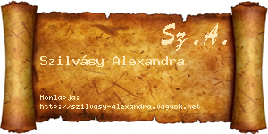Szilvásy Alexandra névjegykártya