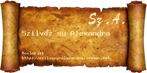 Szilvásy Alexandra névjegykártya